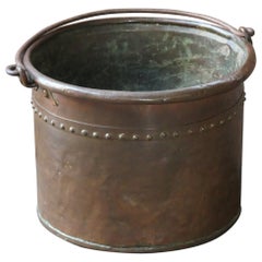 Antique Dutch Napoleon III Log Basket, 19th Century