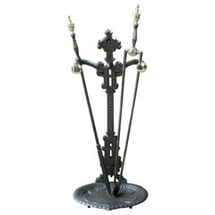 Outils de cheminée néoclassiques néerlandais anciens, 18e-19e siècle