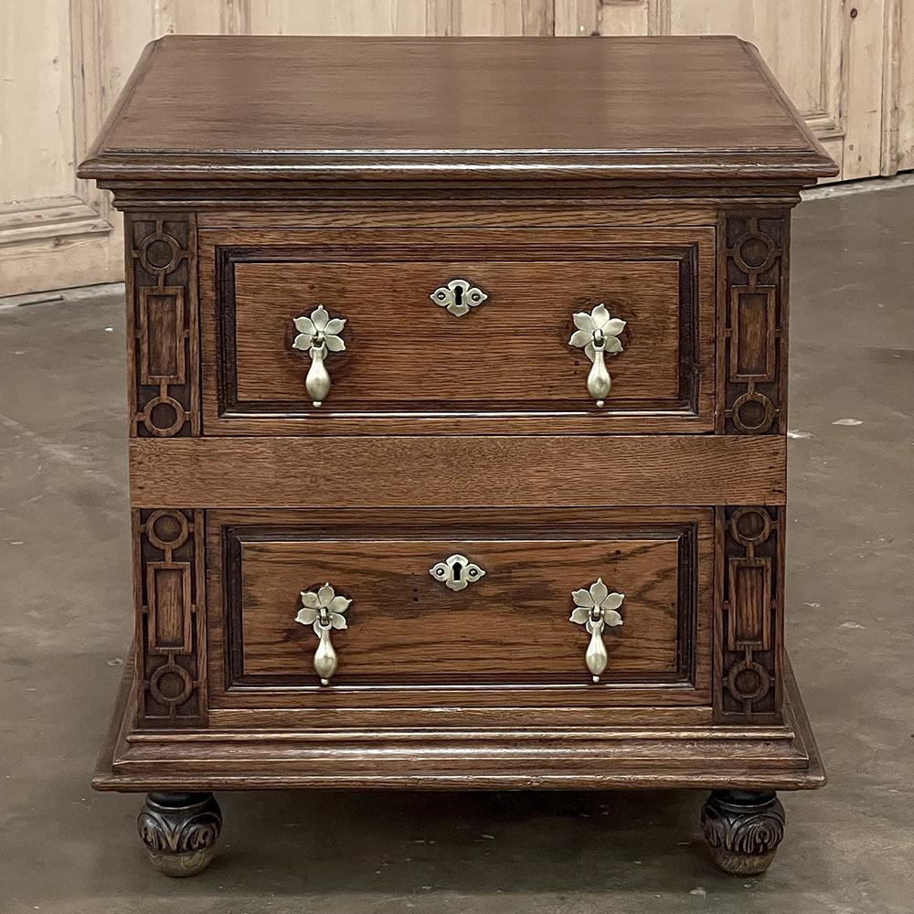 Renaissance Revival Antique Dutch Nightstand ~ Chest of Drawers For Sale
