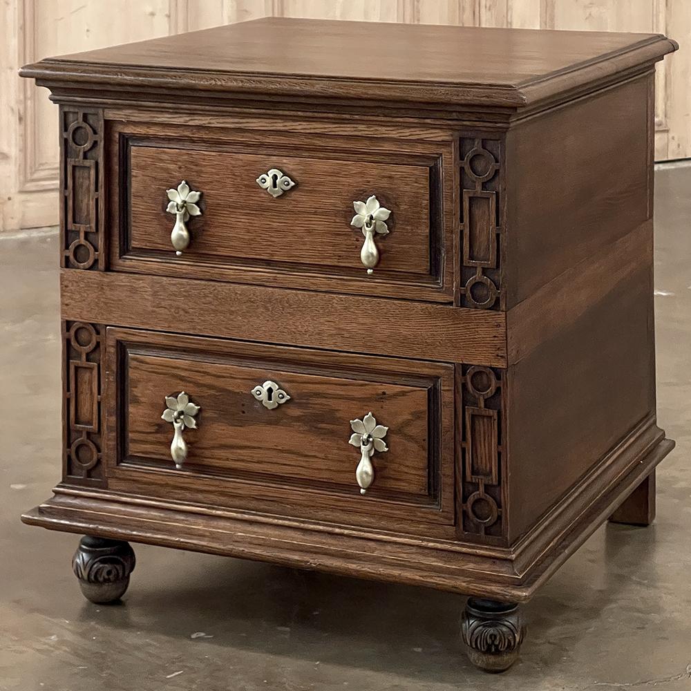Hand-Crafted Antique Dutch Nightstand ~ Chest of Drawers For Sale