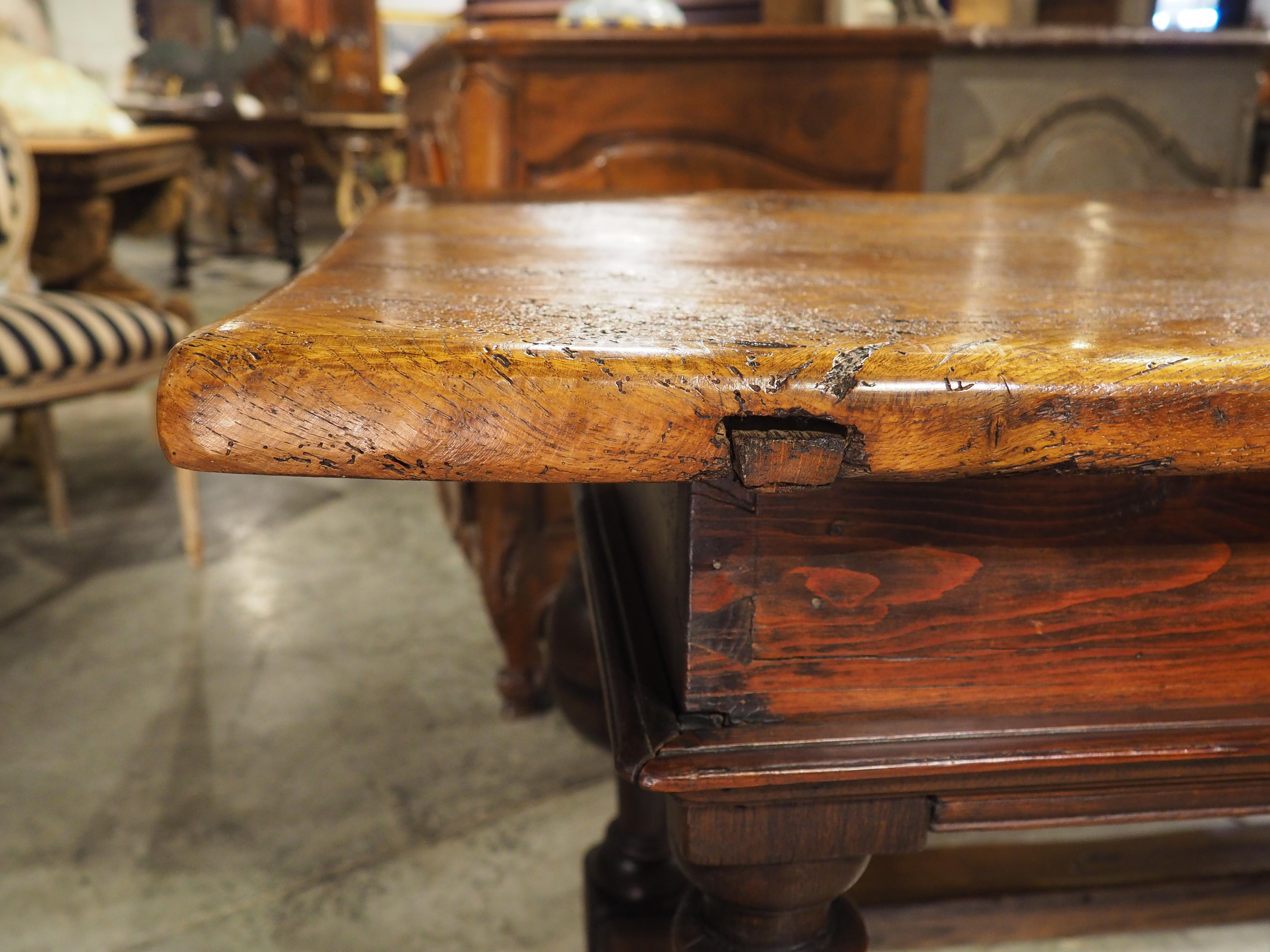 Antique Dutch Oak and Pine Ball Leg Table 8