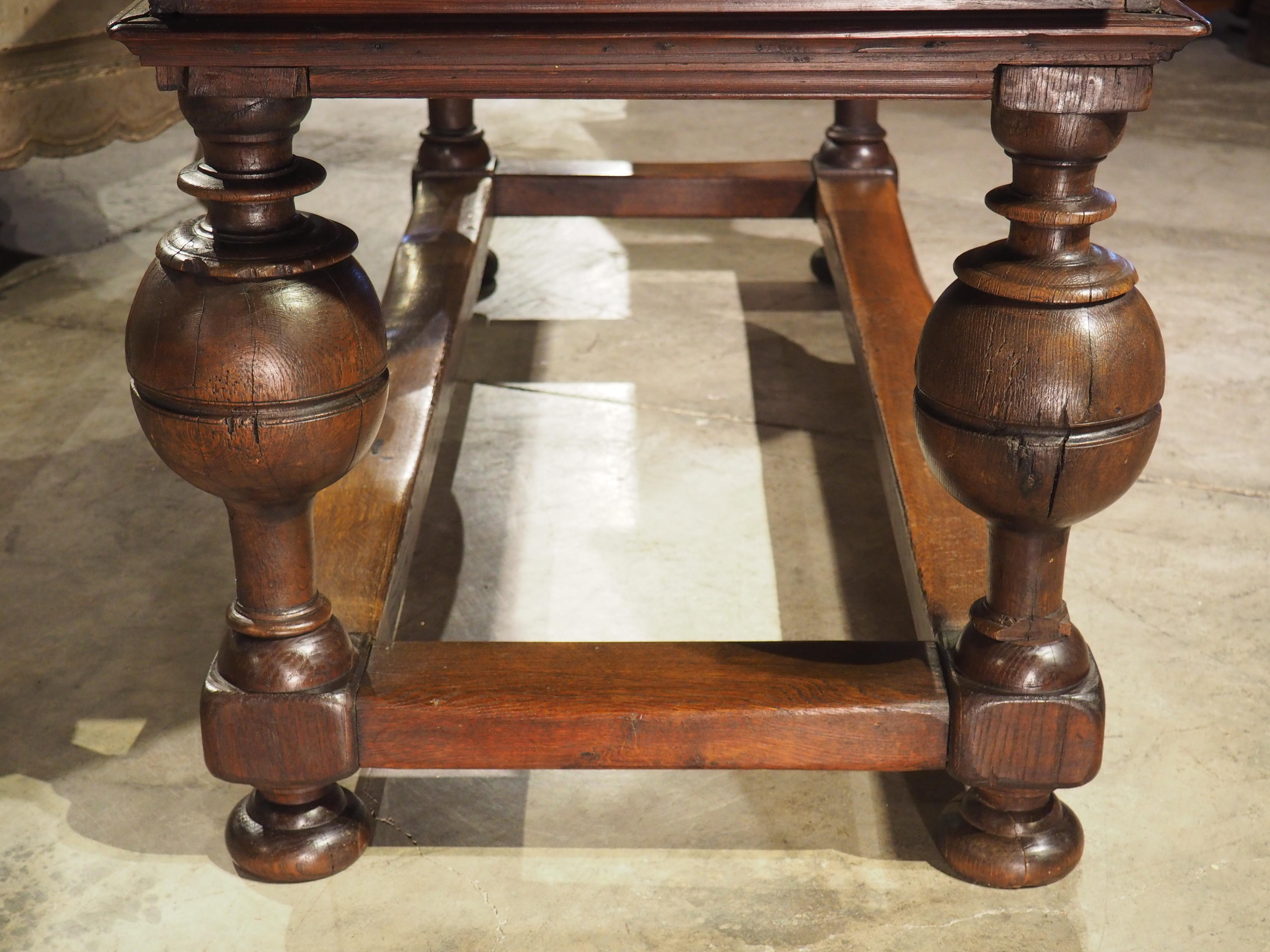 Antique Dutch Oak and Pine Ball Leg Table 10