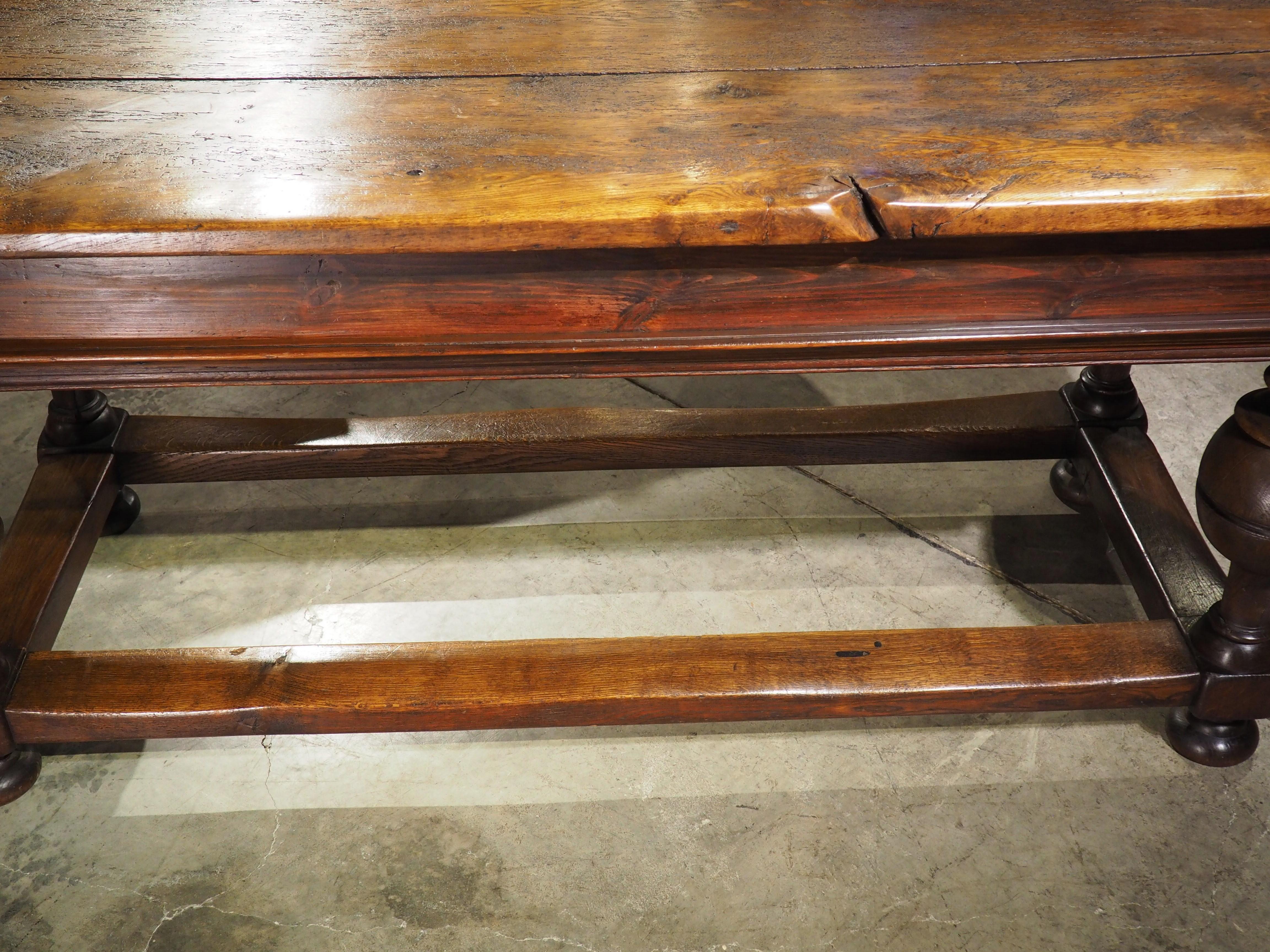 Antique Dutch Oak and Pine Ball Leg Table 12