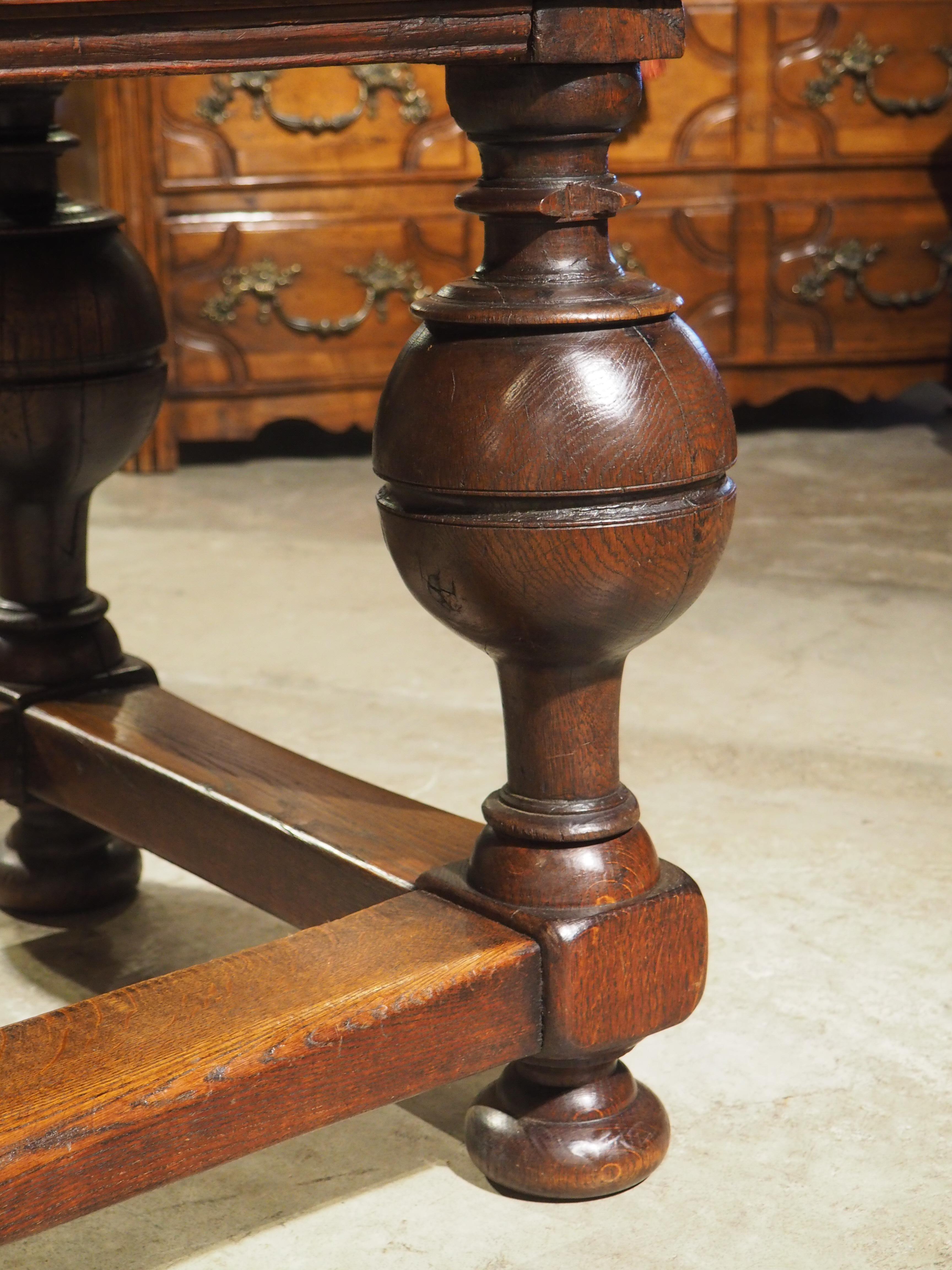 18th Century and Earlier Antique Dutch Oak and Pine Ball Leg Table