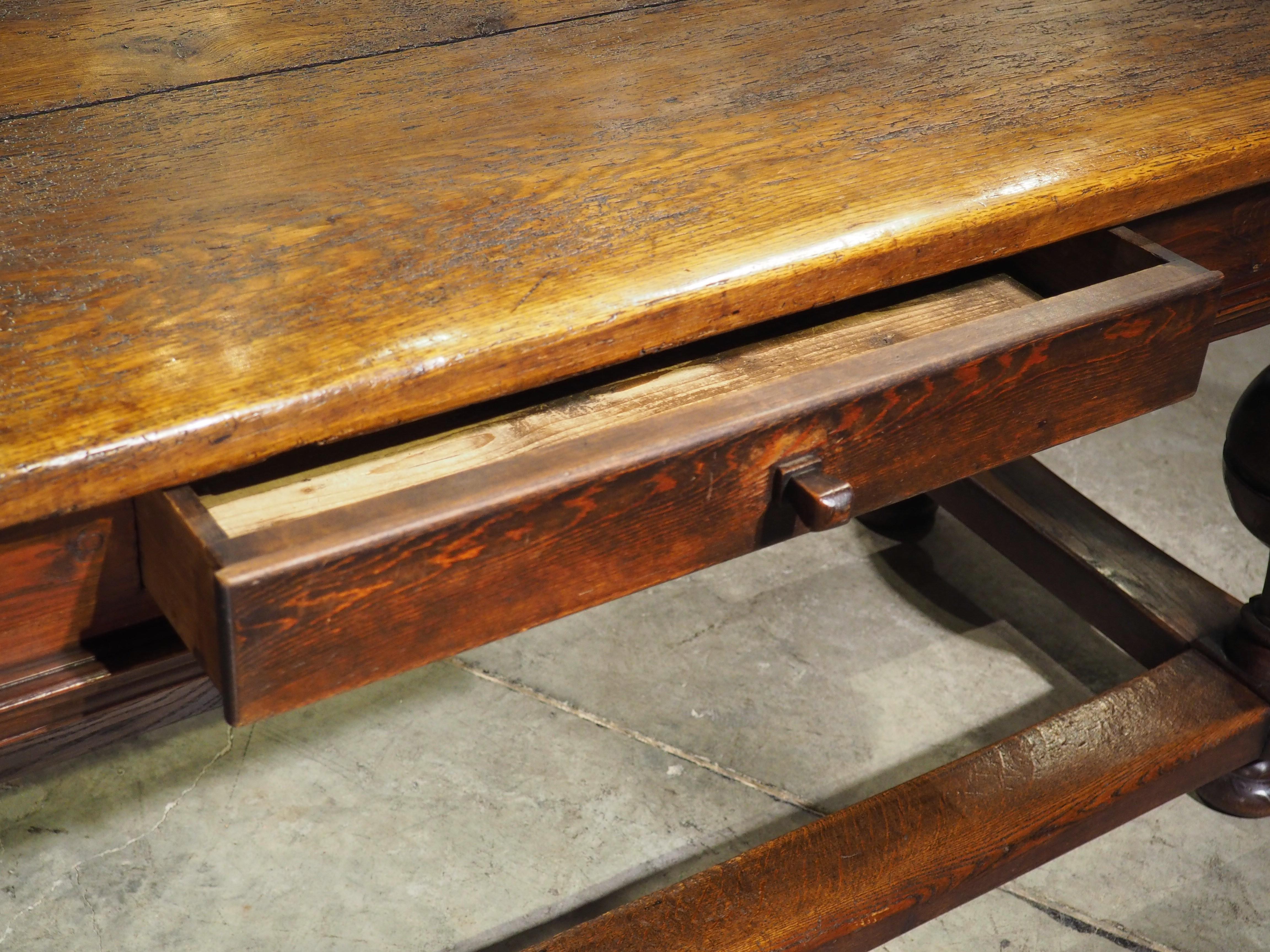 Antique Dutch Oak and Pine Ball Leg Table 2