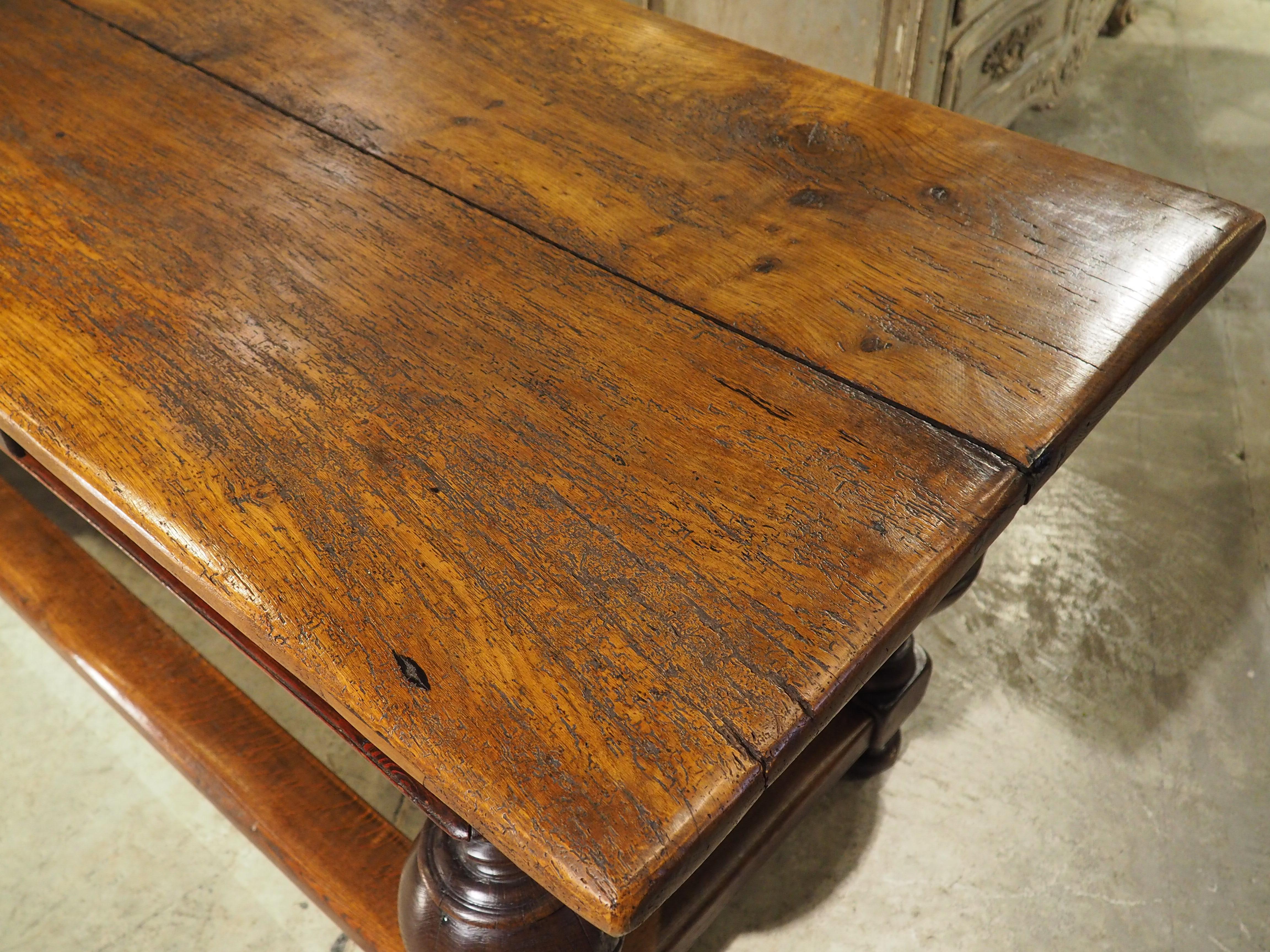Antique Dutch Oak and Pine Ball Leg Table 4