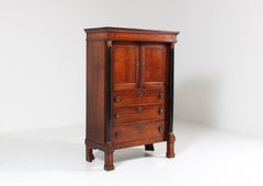 Antique Dutch Oak Empire Cabinet, 1820s