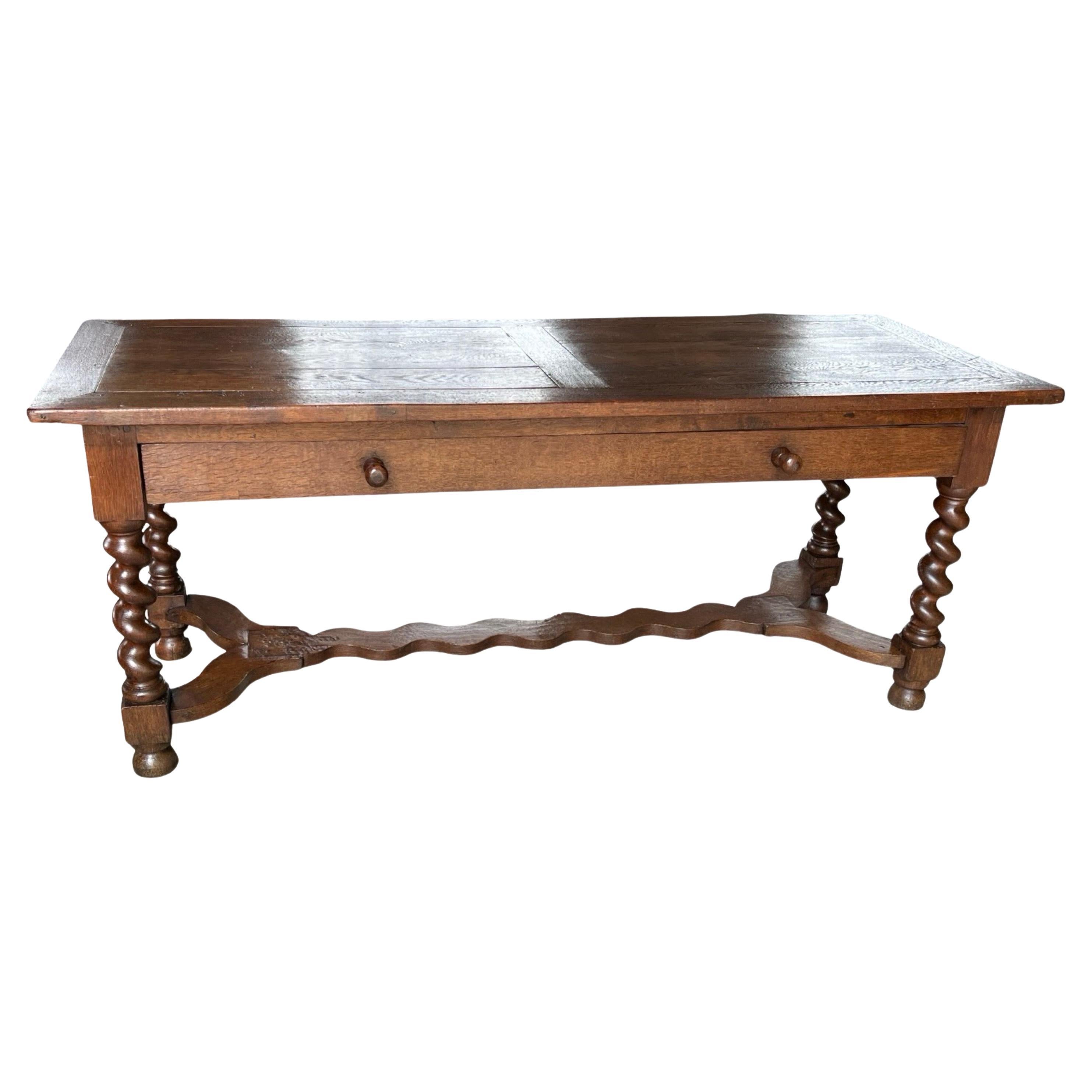 Antiker holländischer Oak Farm Tisch, Küchentisch, Sofatisch