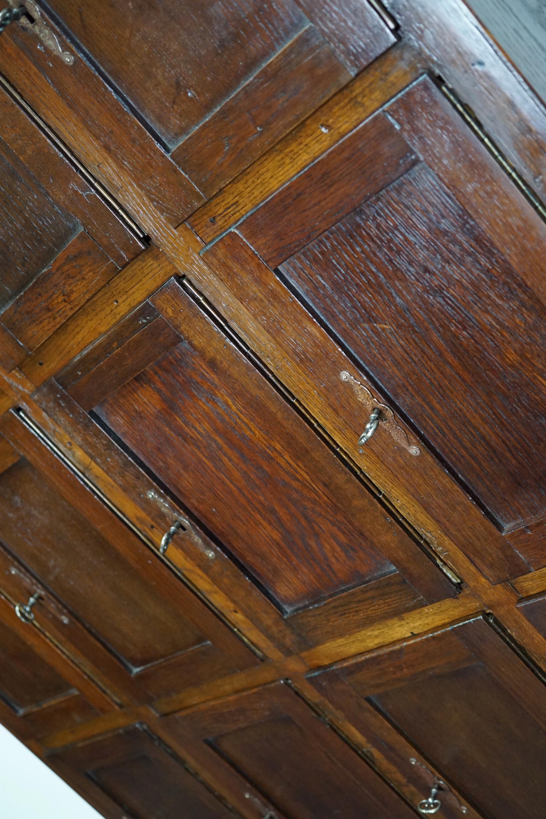 Antique Dutch Oak Locker Cabinet / Post Office, 1920s 8