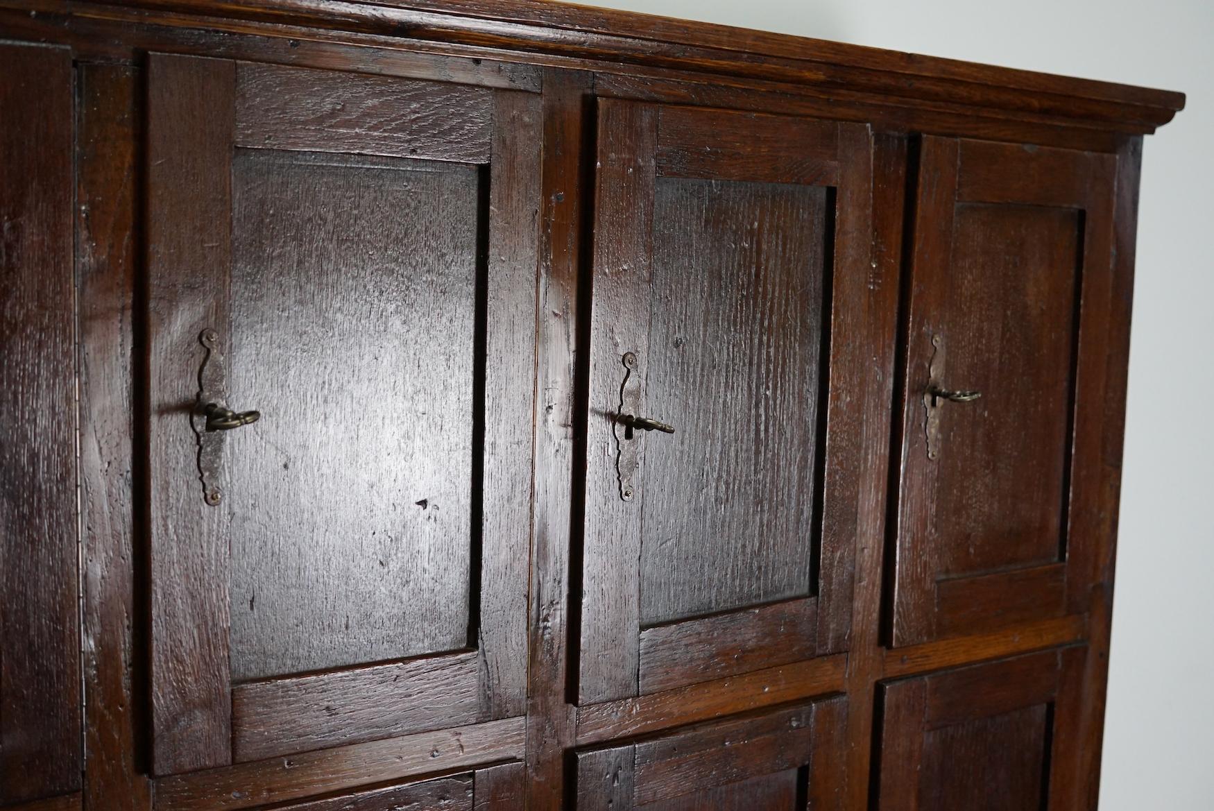 Industrial Antique Dutch Oak Locker Cabinet / Post Office, 1920s