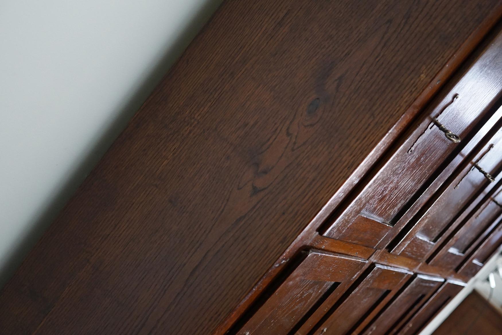 Antique Dutch Oak Locker Cabinet / Post Office, 1920s 1