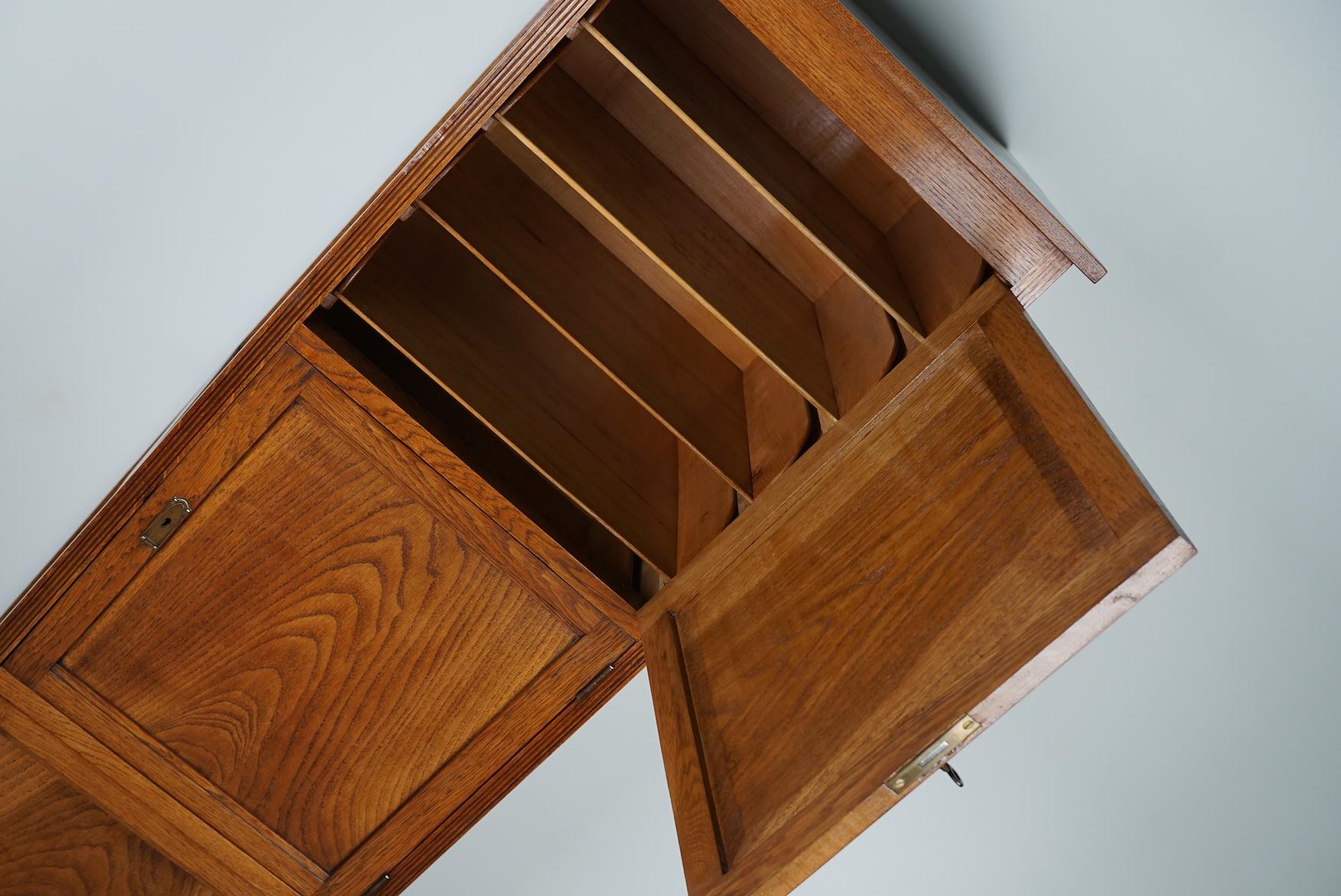 Antique Dutch Oak Locker / Filing Cabinet, 1920/30s For Sale 12
