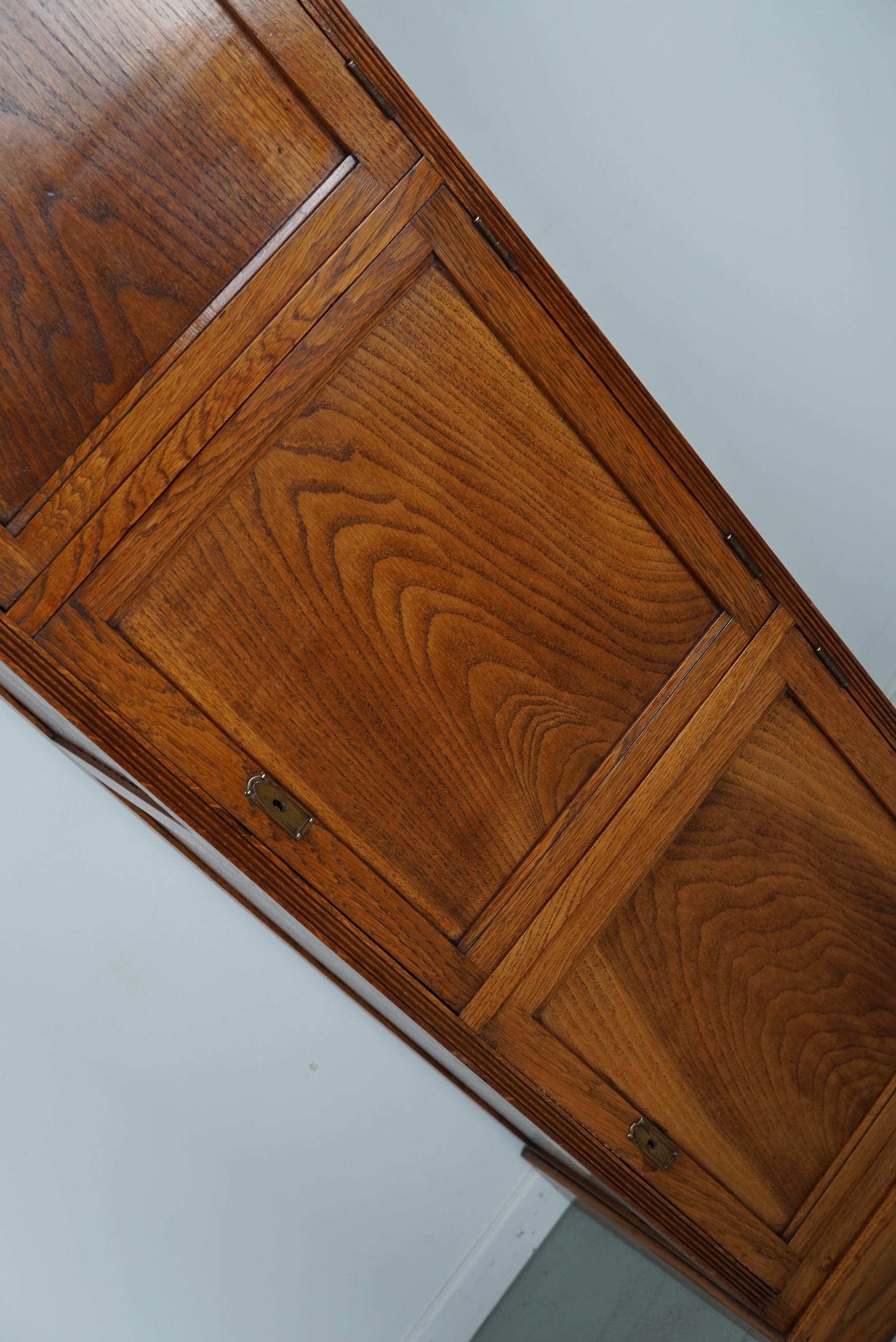Antique Dutch Oak Locker / Filing Cabinet, 1920/30s In Good Condition For Sale In Nijmegen, NL