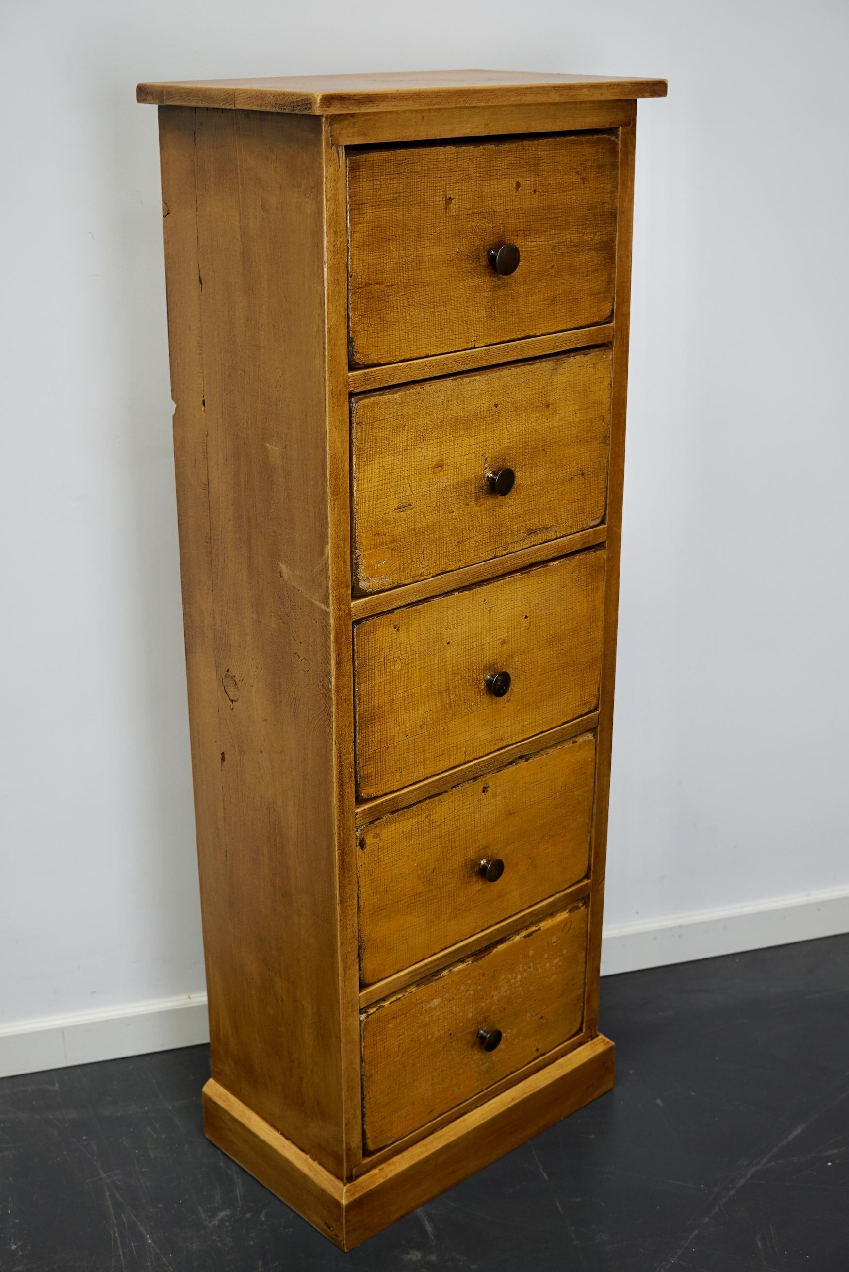 Antique Dutch Ochre Drawer Cabinet, Early 20th Century For Sale 11