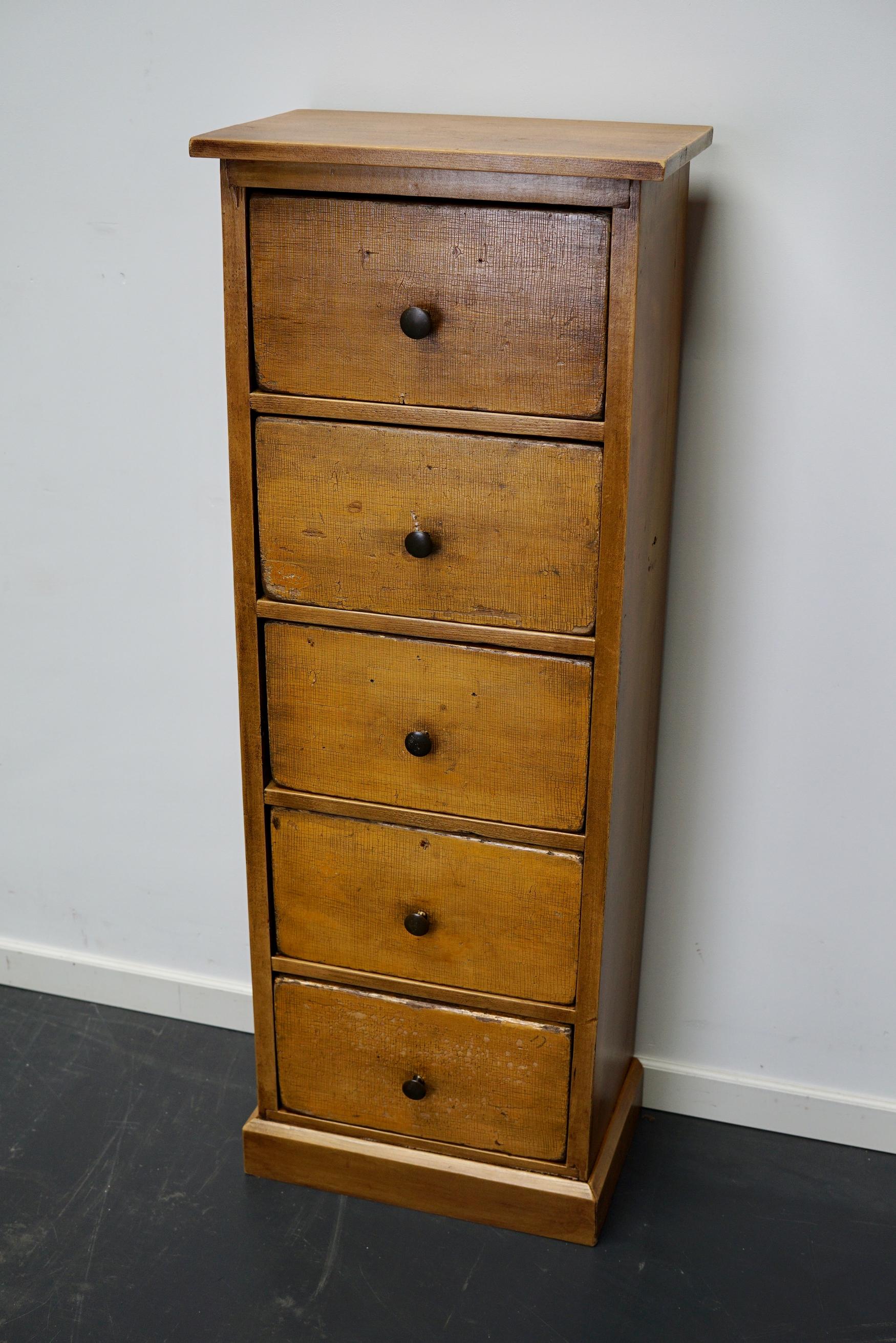 Antique Dutch Ochre Drawer Cabinet, Early 20th Century In Good Condition For Sale In Nijmegen, NL