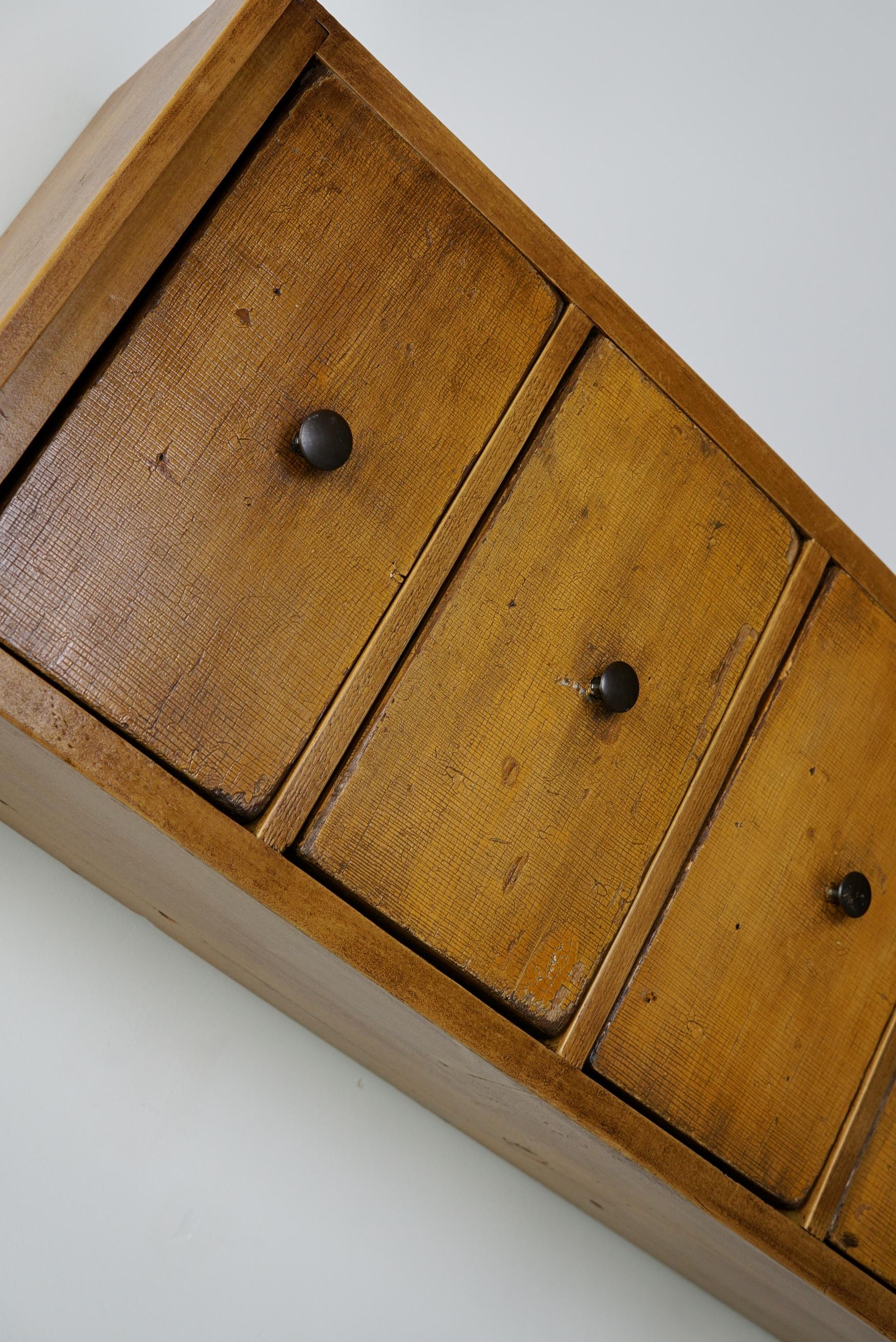 Antique Dutch Ochre Drawer Cabinet, Early 20th Century For Sale 2