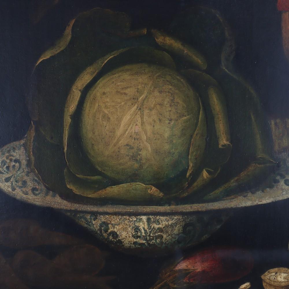 Antique Dutch Oil On Canvas Still Life Painting Unsigned 18th C im Zustand „Gut“ im Angebot in Big Flats, NY