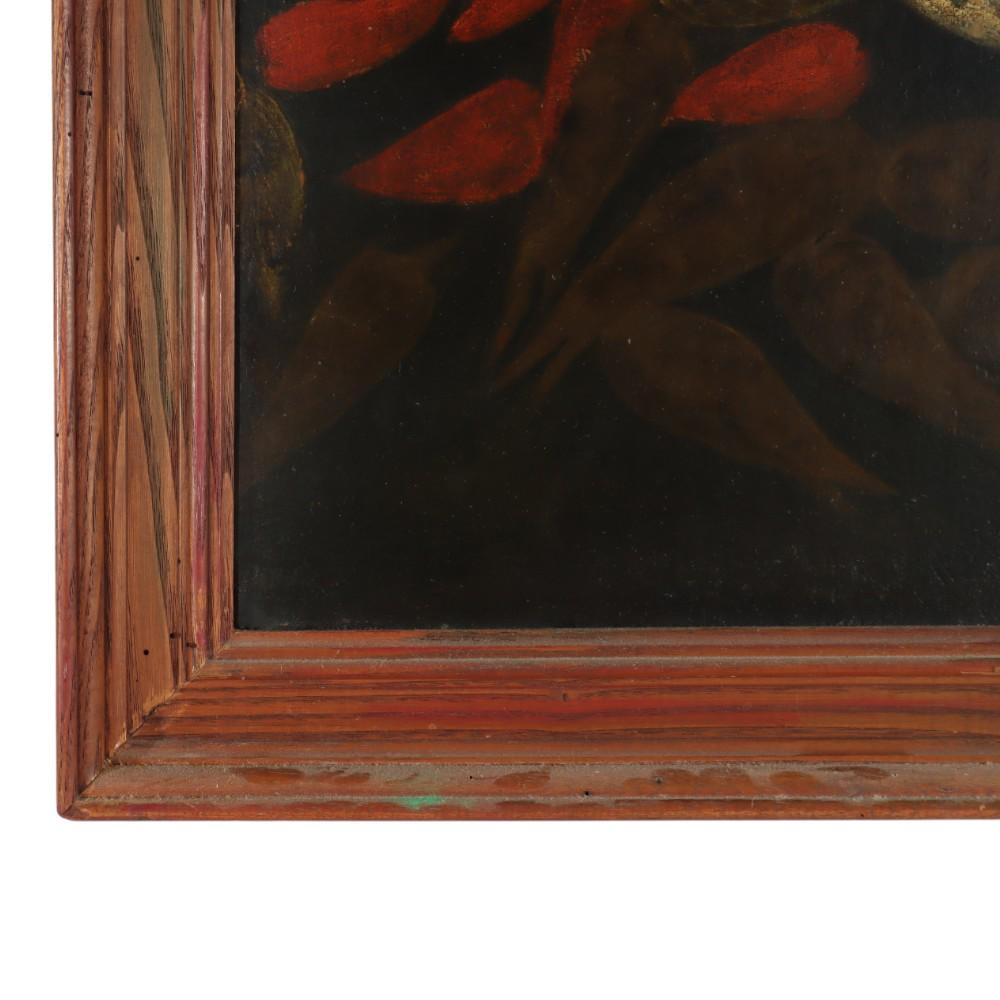 Antique Dutch Oil On Canvas Still Life Painting Unsigned 18th C (18. Jahrhundert und früher) im Angebot