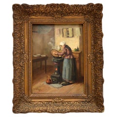 Antique Dutch Oil Painting by HV Langen