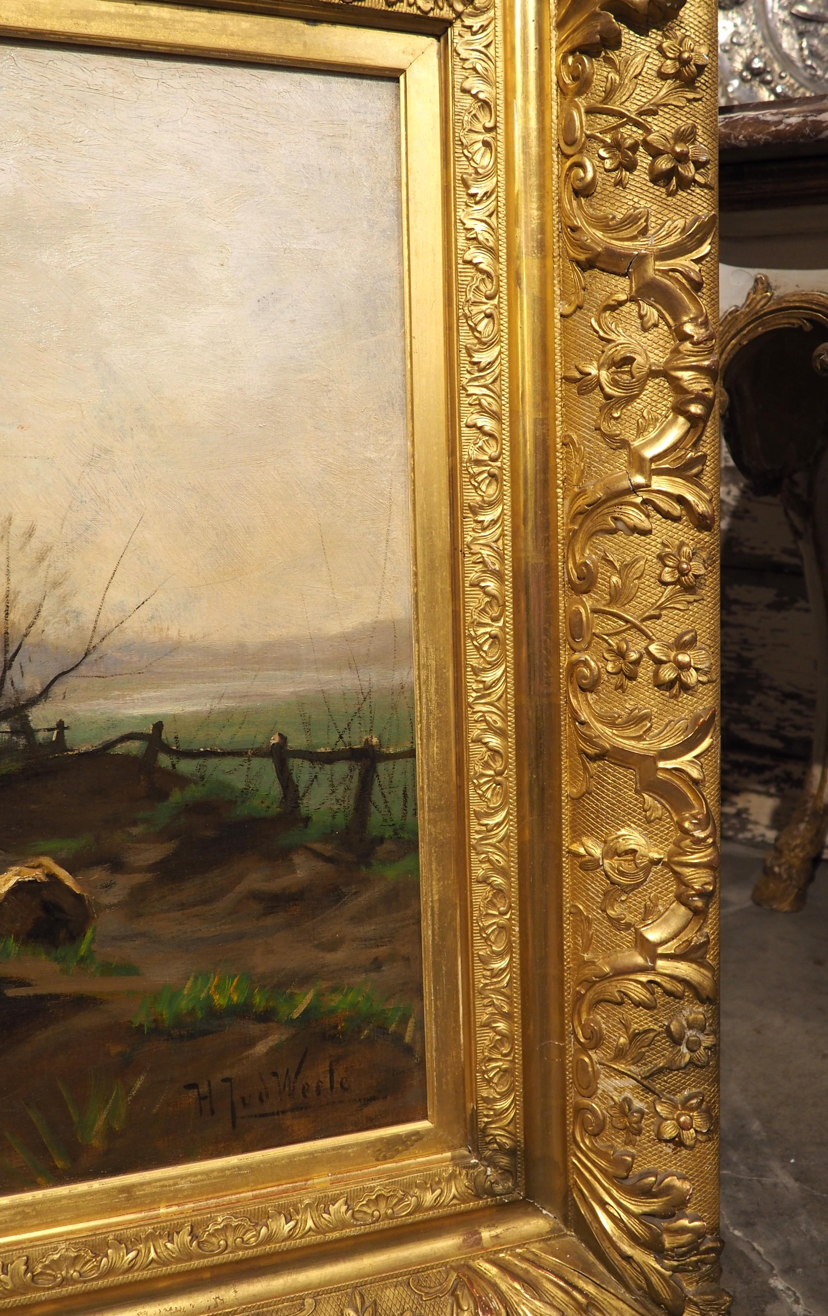 XIXe siècle Peinture à l'huile hollandaise ancienne, 