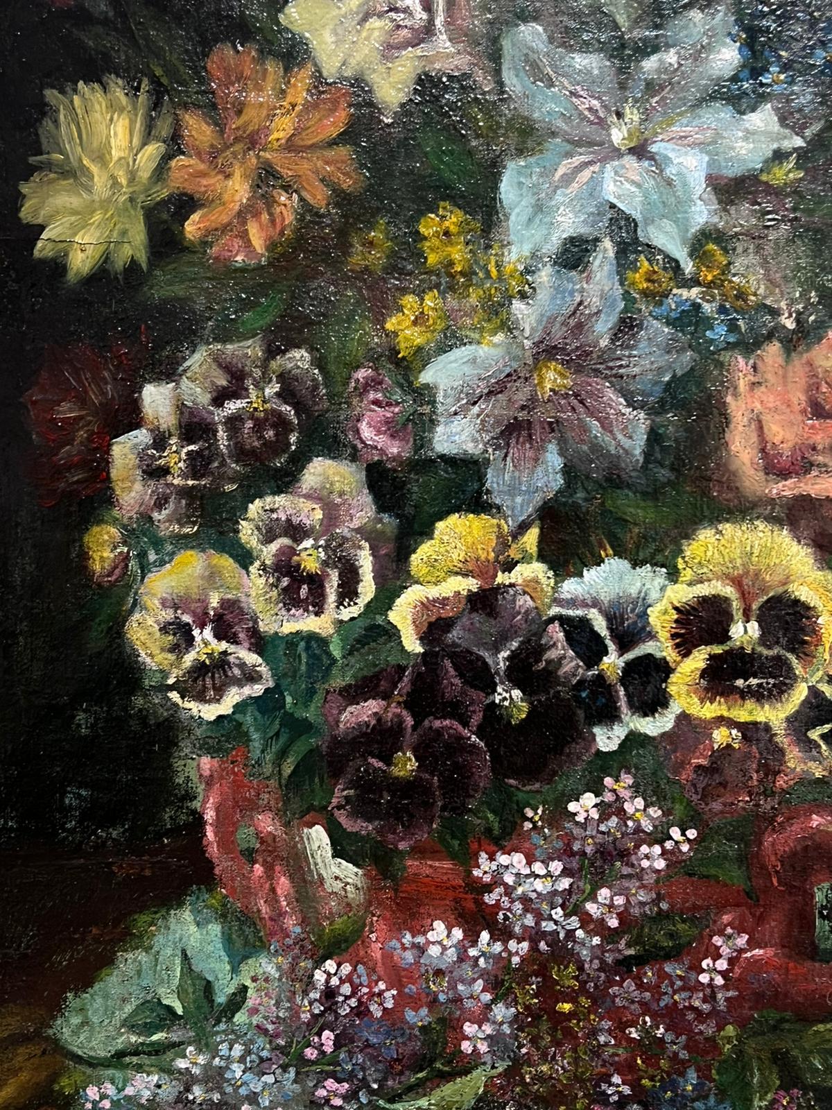 Classical Still Life of Flowers Ornate Display Antique Dutch Oil Painting For Sale 3