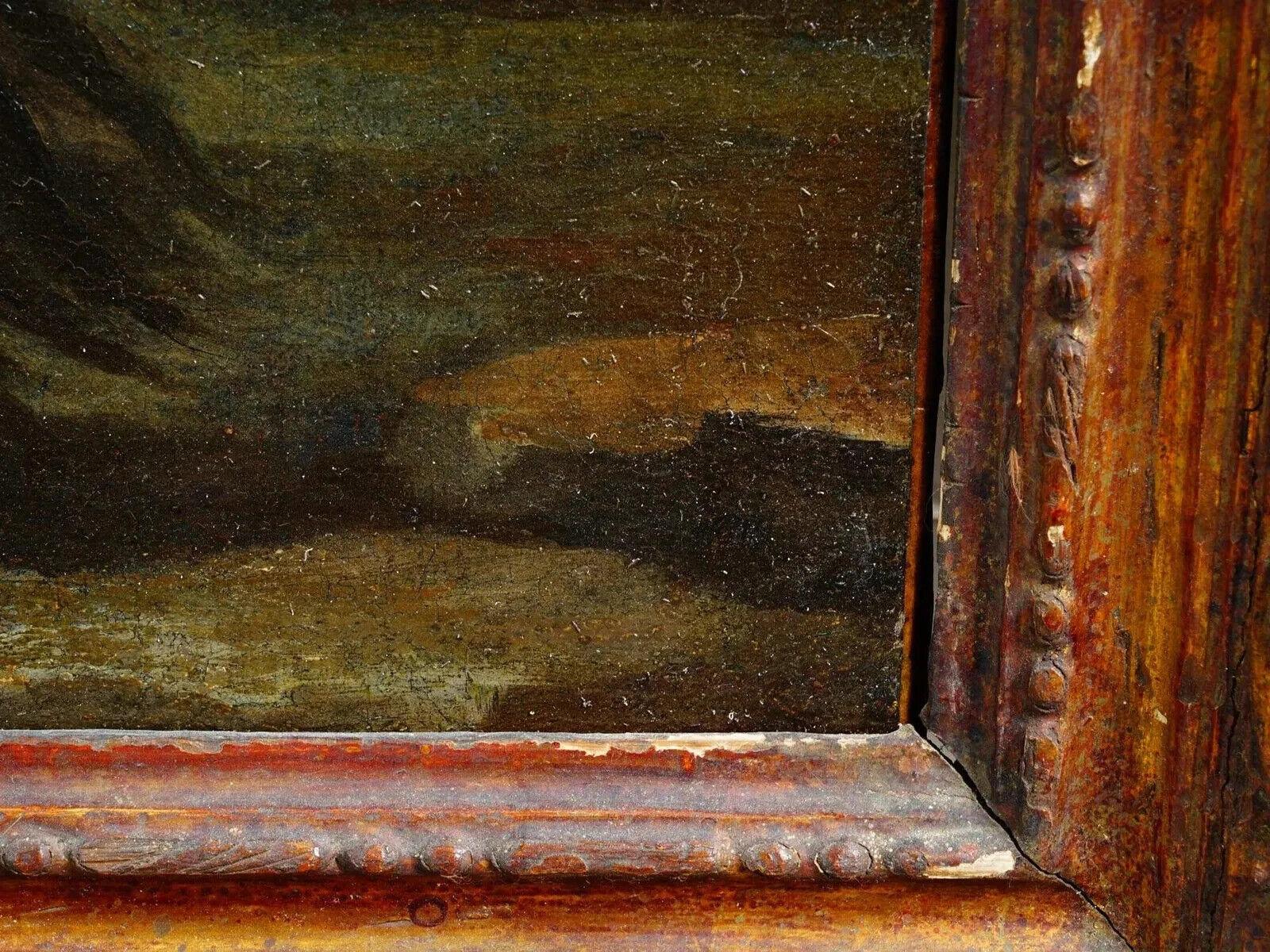 Pintura al óleo antigua holandesa Old Masters Manner en Excelente estado para la venta en New York, NY