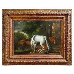 Antique Dutch Old Masters Manner Oil Painting