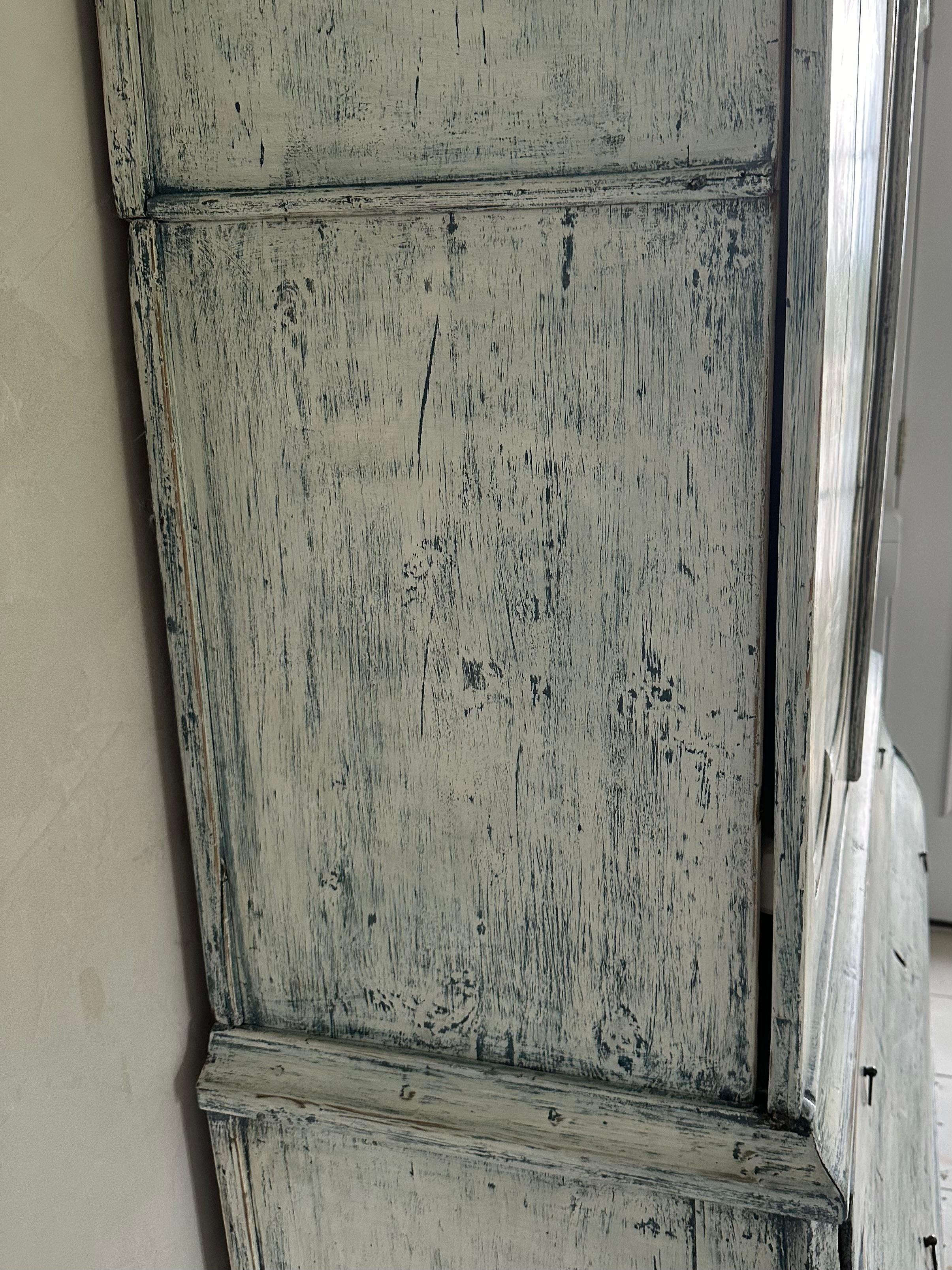 Antiguo Armario de Prensa de Lino Pintado en Holanda en venta 6