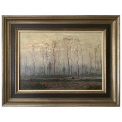 Antique Dutch Painting, Frans Slager, Dutch Landscape, 1950