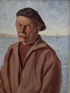 Antique Dutch Painting, Pijnenburg, 1884-1968, French, Fisherman