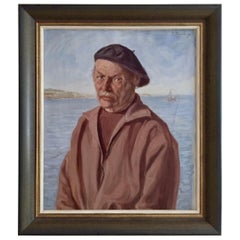 Antique Dutch Painting, Pijnenburg, 1884-1968, French, Fisherman