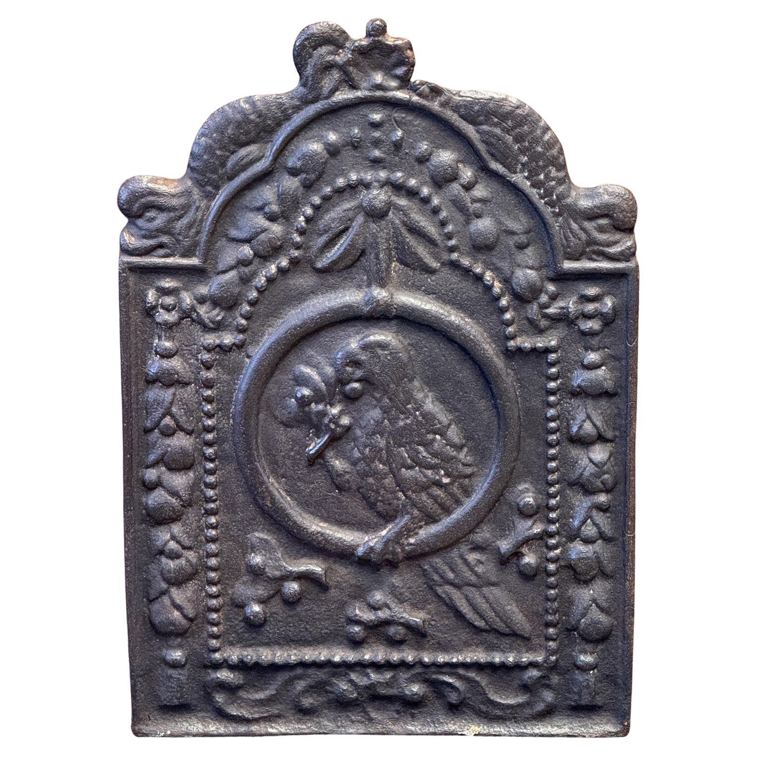 Antique Dutch 'Parrot' Fireback / Backsplash, 17th Century For Sale