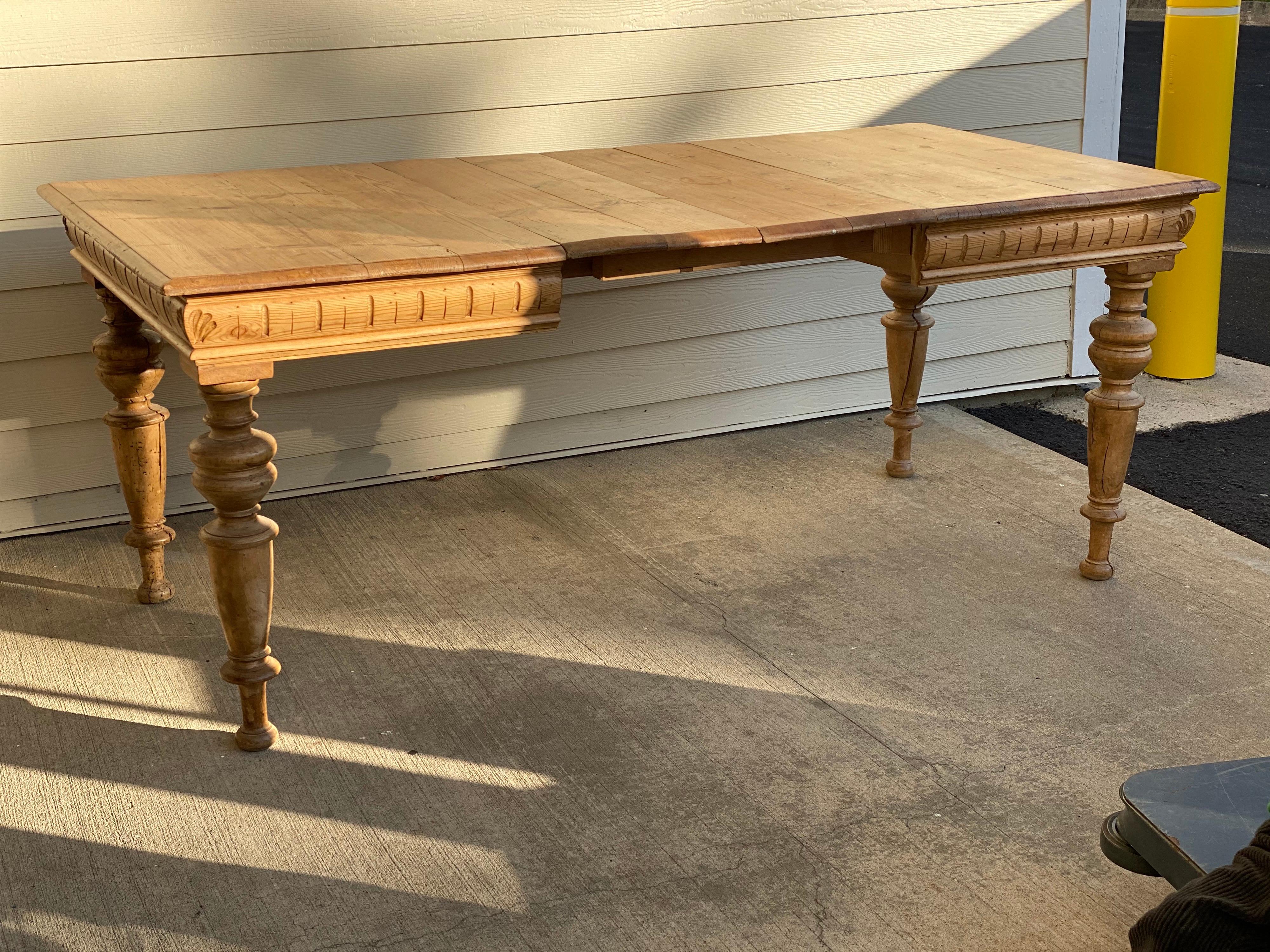 Antique Dutch Pine Dining Table, circa 1870 In Fair Condition In Southampton, NY