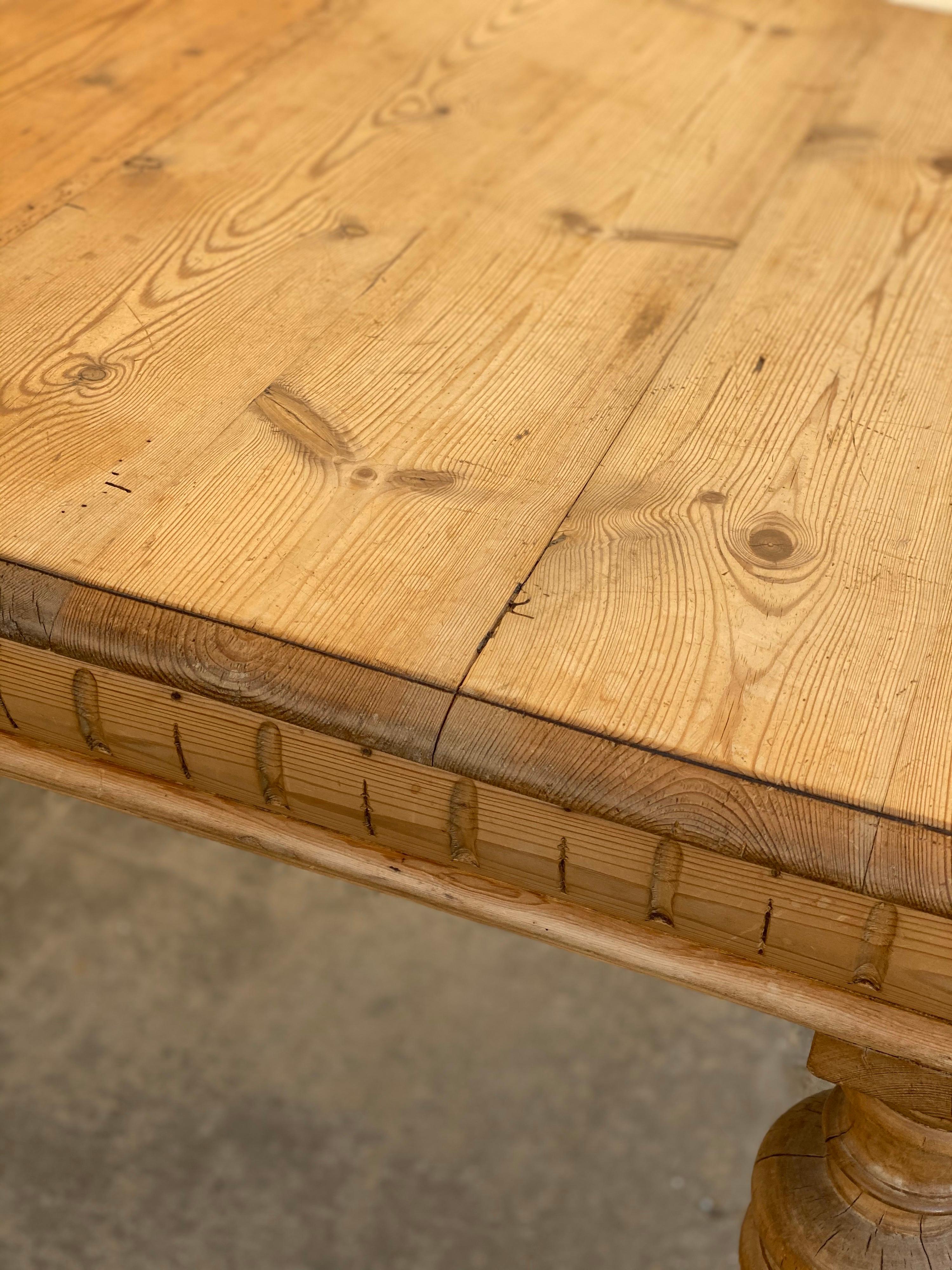Antique Dutch Pine Dining Table, circa 1870 4