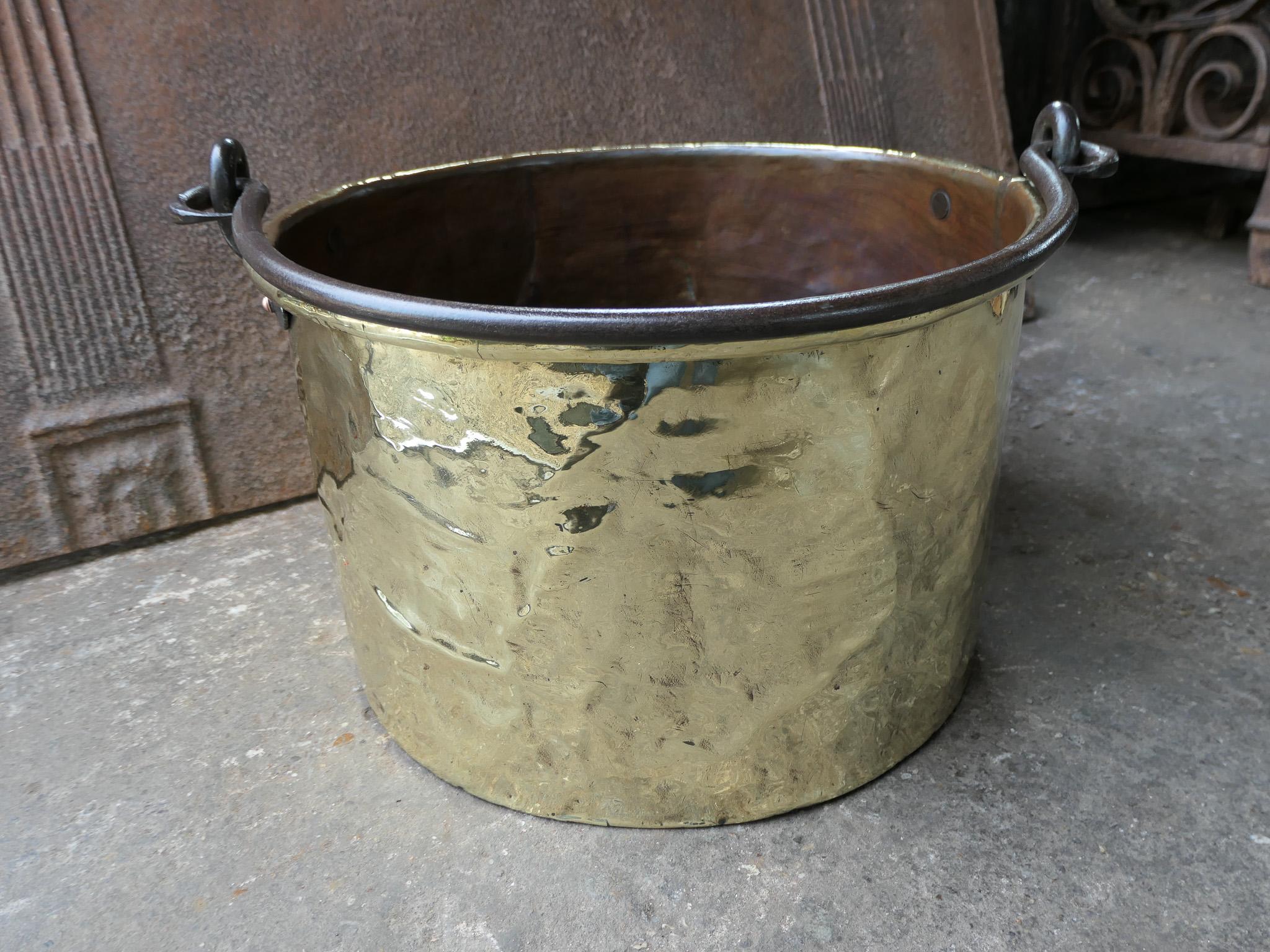 Antique Dutch Polished Brass Firewood Basket, 18th Century For Sale 6