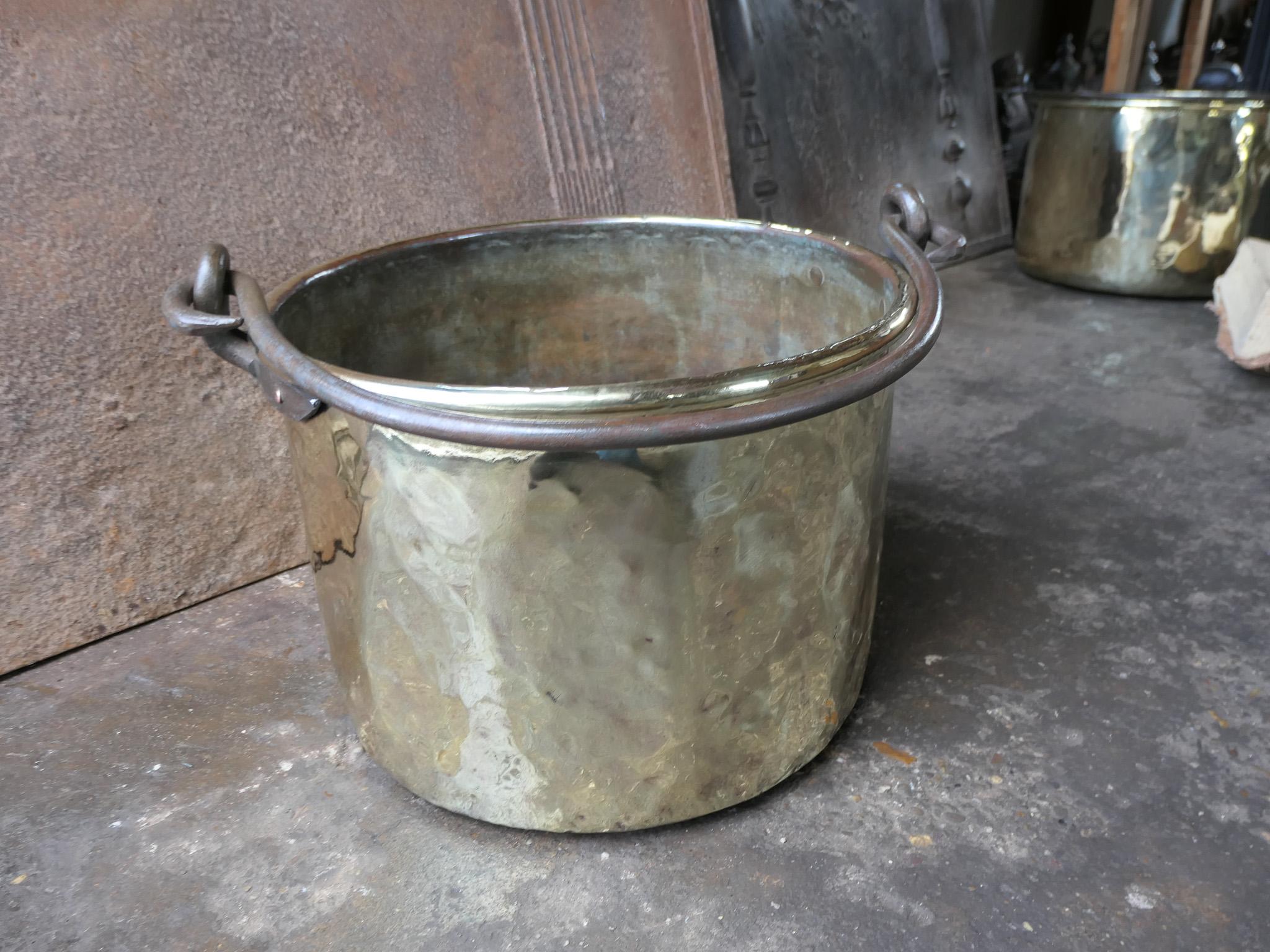 Antique Dutch Polished Brass Firewood Basket, 18th Century For Sale 8