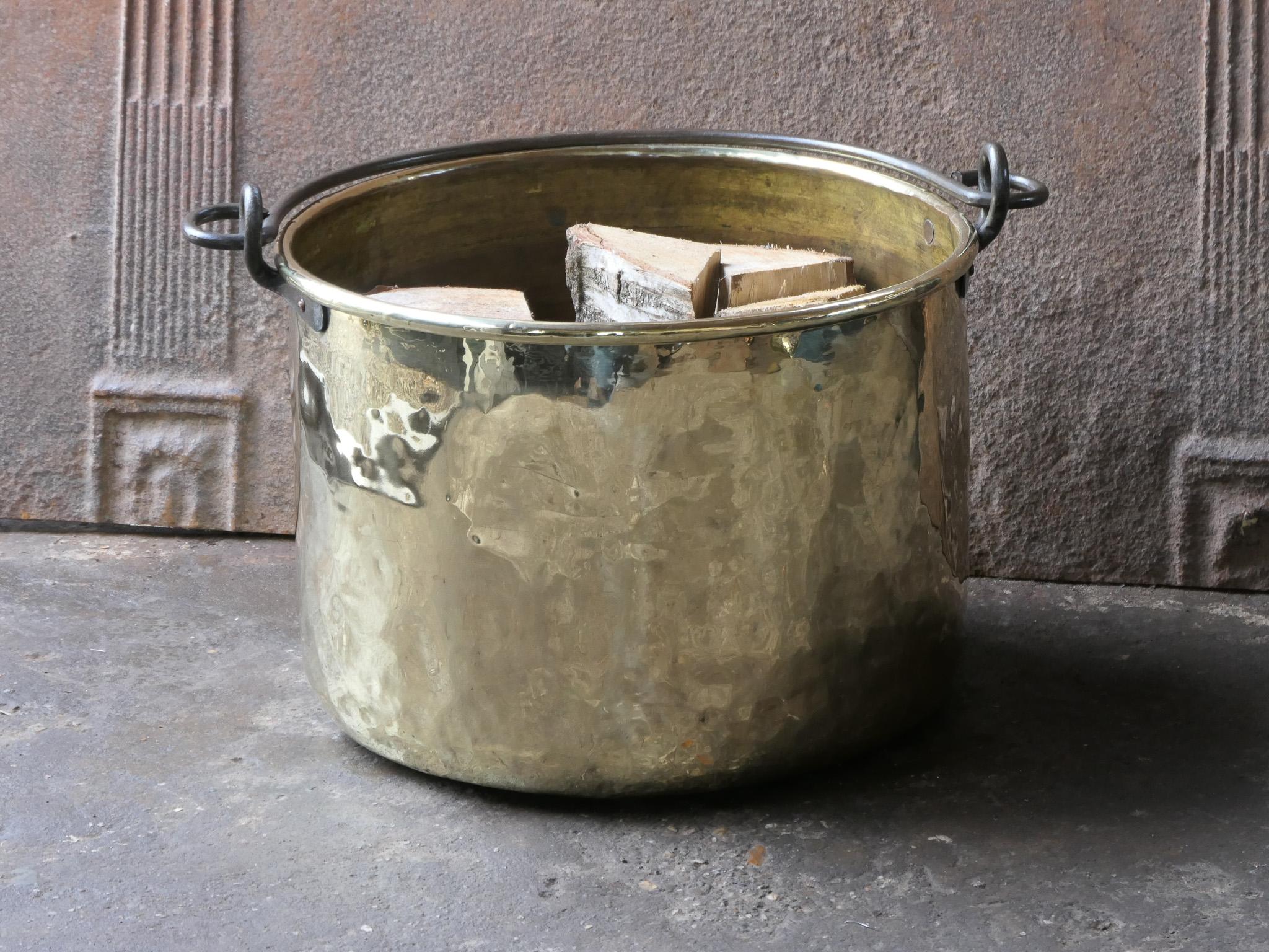 Antique Dutch Polished Brass Firewood Basket, 18th Century 7