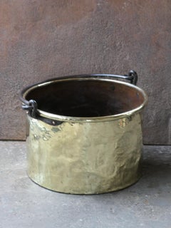 Antique Dutch Polished Brass Firewood Basket, 18th Century