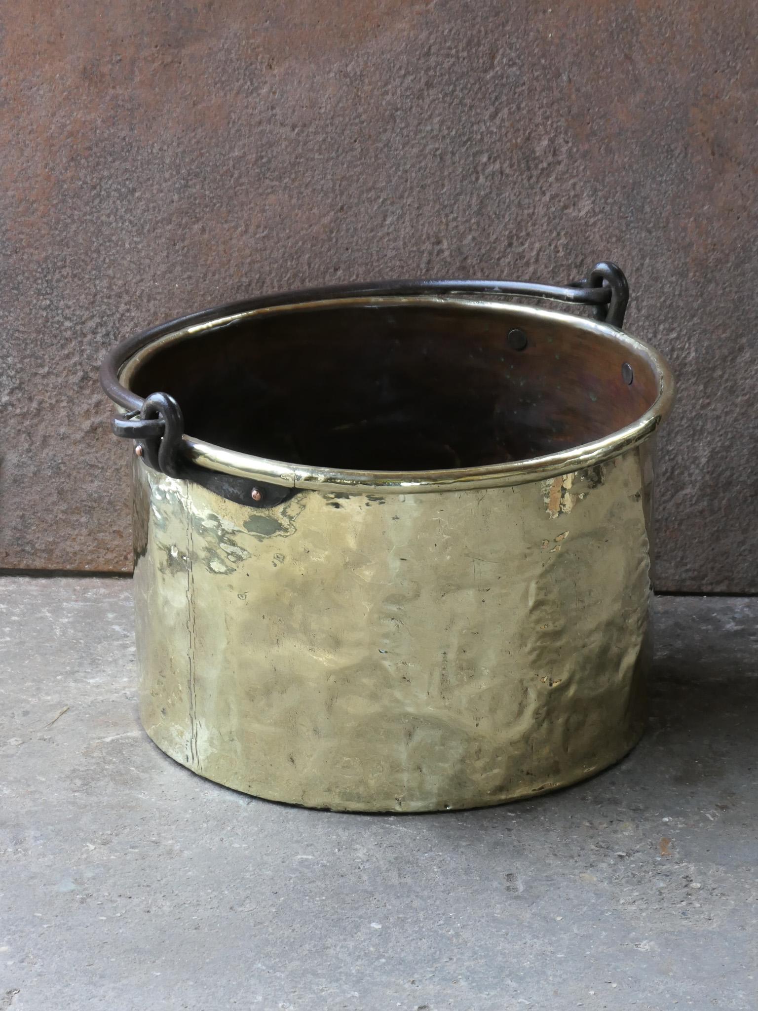 Louis XV Antique Dutch Polished Brass Firewood Basket, 18th Century For Sale