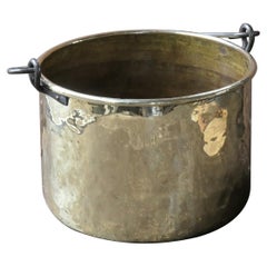 Antique Dutch Polished Brass Firewood Basket, 18th Century