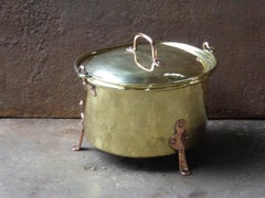 Antique Dutch Polished Brass Log Holder, 17th Century