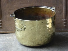 Antique Dutch Polished Brass Log Holder, 18th Century