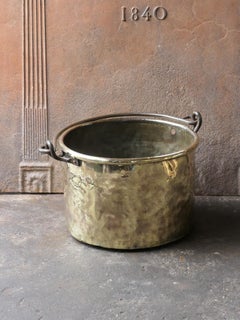 Antique Dutch Polished Brass Log Holder, 18th Century