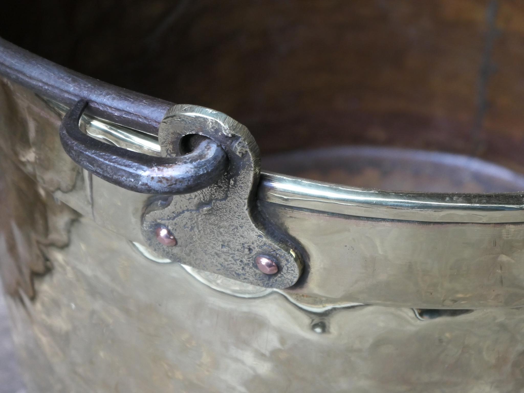 Antique Dutch Polished Brass Log Holder, 18th Century For Sale 2