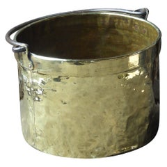 Antique Dutch Polished Brass Log Holder, 18th Century