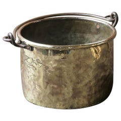 Antique Dutch Polished Brass Log Holder, 18th Century