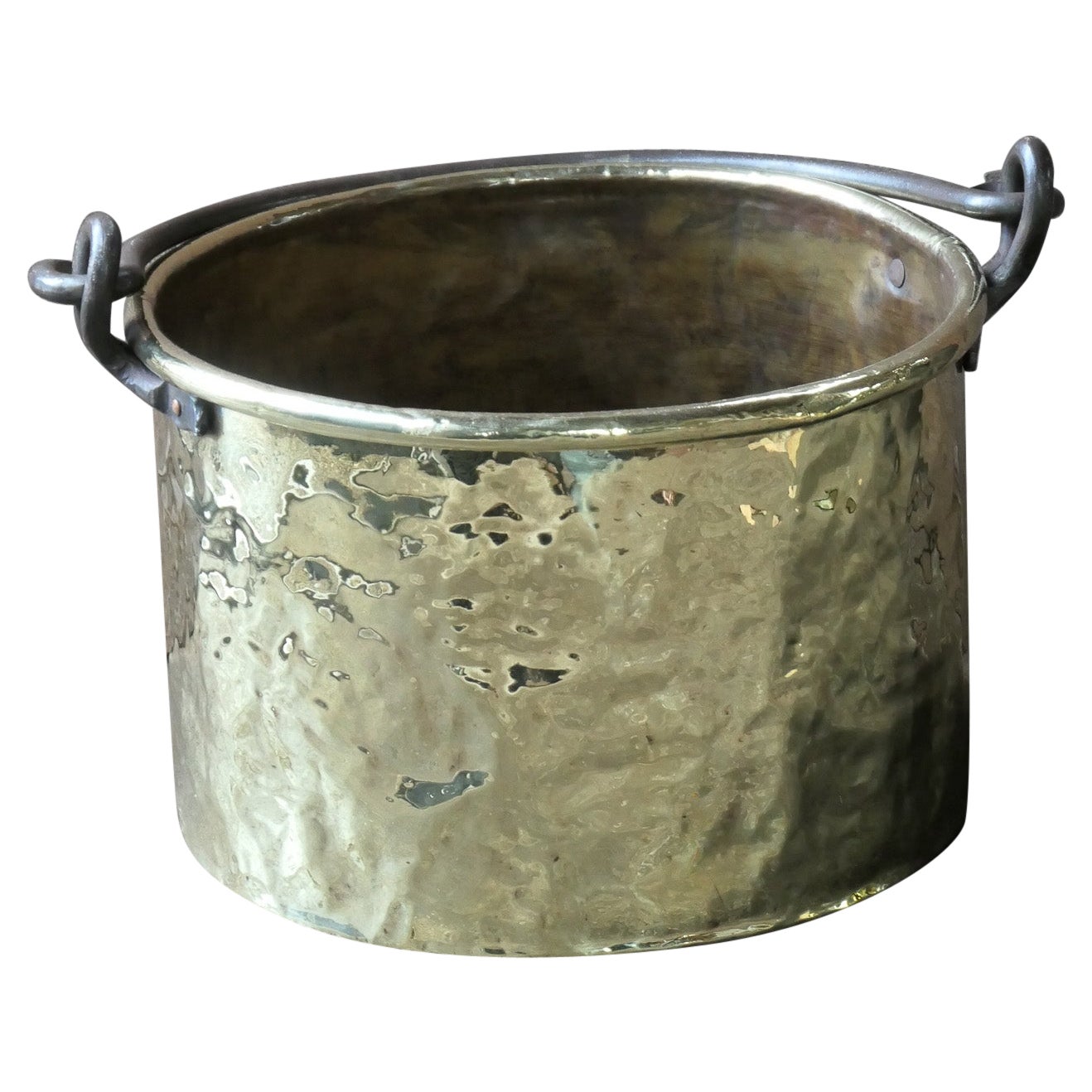 Antique Dutch Polished Brass Log Holder, 18th Century