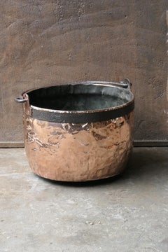 Antique Dutch Polished Copper Log Holder, 18th-19th Century