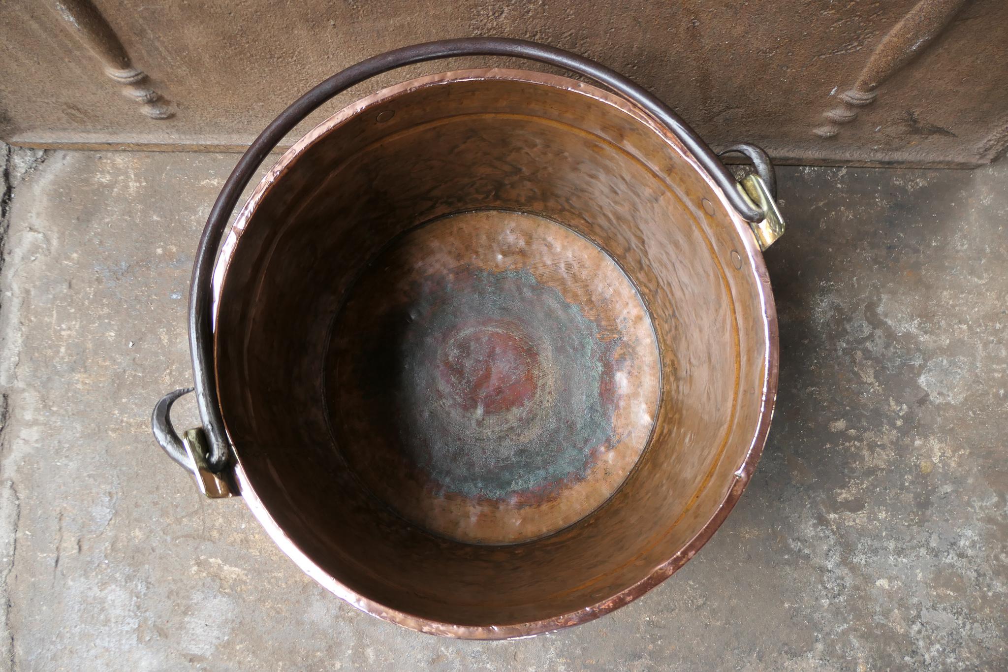 Brass Antique Dutch Polished Copper Log Holder, 18th-19th Century