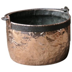 Antique Dutch Polished Copper Log Holder, 18th-19th Century